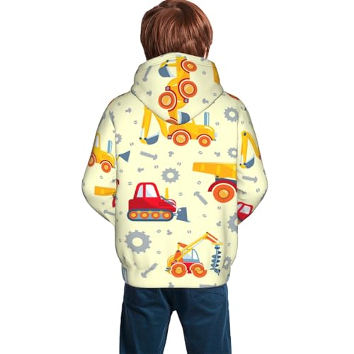 Heavy Equipment Kid Hoodies Boys Sweatshirts Girls Pullover with Pocket4