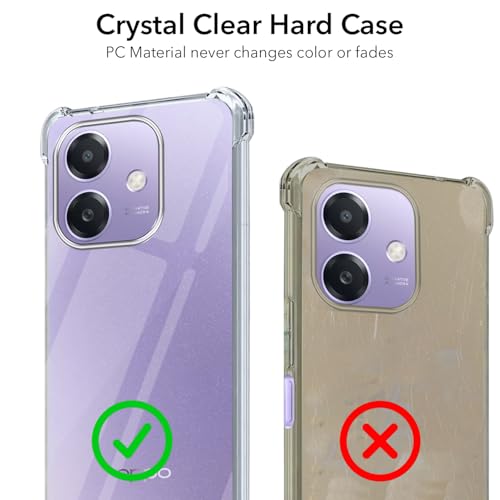 Image of Jkobi Shockproof Crystal-Clear Back Cover for Oppo A3X (4G /5G) | Oppo A3 5G (Anti Yellow Case | Drop & Camera Protection | Hard Polycarbonate)