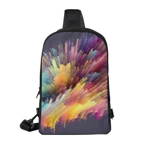 Dream Colorful Printed Chest Bag Dual Pocket Diagonally Chest Messenger Bag2