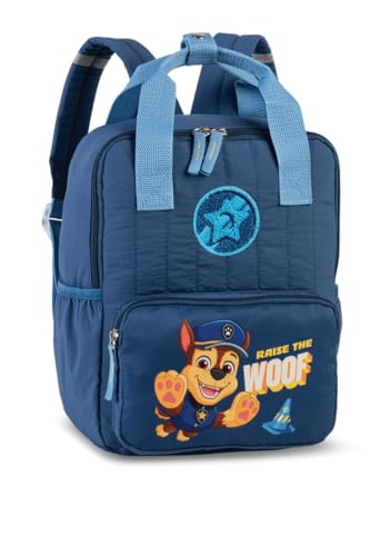 Paw Patrol Kinder Jungen Mädchen Rucksack Kinderrucksack (699) mit großen Hauptfach Frontfach und Seitentaschen 30 x 23 x 17 cm blau