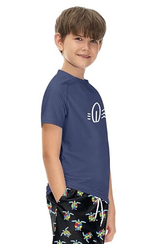 Besserbay Toddler Boy's Short Sleeve Navy Sun Protective Rash Guard Swim Shirt Surf Suit 3-4 Years #TOP3