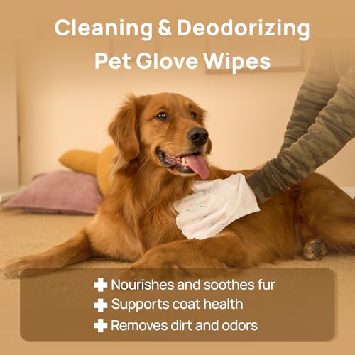 HICC PET Grooming & Moisturising Glove Wipes for Dogs & Cats,Dog Wipes with Coconut Oil, Vet-Recommended Pet Cleaning Wipe for Sensitive Skin,Hypoallergenic for Horses - Image 5