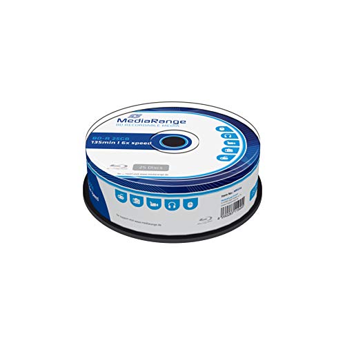 MediaRange MR514 Disque Vierge Blu-Ray BD-R 25 Go 25 pièce(s) - Disques Vierges Blu-Ray (BD-R, 25 Go, 120 mm, 6X, Boîte à gâteaux, 25 pièce(s))