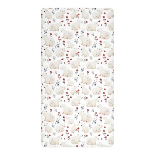 Drap de matelas imperméable bébé de qualité supérieure ours blanc - 2