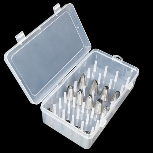 Piping Tips Storage Box with Fixed Pins, 42 Pegs Piping