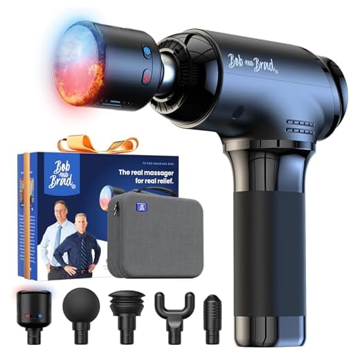 Massage Gun met Warmte Koele Kop, Bob and Brad T2 Pro Massagepistool Deep Tissue Spiermassagepistool, Elektrisch Massageapparaat met 4000mAh Batterij voor Spier Ontspanning Herstel, Cadeaus
