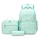 SIVENKE Schulrucksack Mädchen Teenager Damen Schultasche Rucksack Set Gänseblümchen Schulranzen für Mädchen Schule Freizeit mit Lunchpaket Tasche und Mäppchen