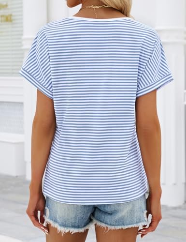 Save 37% on JUSTFASHIONNOW Women's Striped Henley T-Shirt