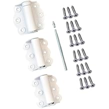 QCAA Door Spring Hinges, 2-3/4", Each Set Including 2 PCS Self Closing and 1 PC Adjustable Self Closing Door Hinge, White, 1 Set, Made in Taiwan