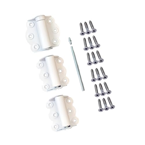 QCAA Door Spring Hinges 2-3/4 Each Set Including 2 PCS Self Closing and 1 PC Adjustable Self Closing Door Hinge White 1 Set Made in Taiwan
