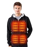 Cadai Heated Hoodie for Men and Women with 7.4V Battery Pack, Heavyweight Full-Zip Fleece Hooded Heated Sweatshirt (Unisex)