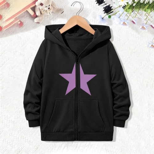 Girls Cute Graphic Fleece Zip Up Hoodie Lightweight Hooded Sweatshirt - image 3