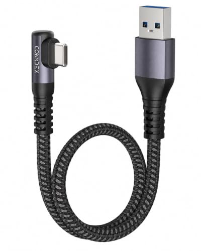 Image of CONMDEX Right Angle USB A to USB C Cable 50CM, 10Gbps Android Auto Cable
