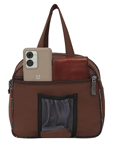 Image of STRONG LIFE Polyester Tiffin Picnic Work School Office Lunch Bag for Kids with Bottle Holder (Brown)