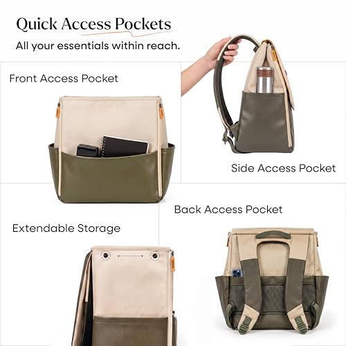 Image of Loopie Diaper Bag for Mothers for Travel, Backpack Sling & Tote, 30L, Olive