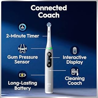 Oral-B iO6 Series Electric Toothbrush, plus 1 Oral B Electric Toothbrush Head and Travel Case, Gift Ideas for Him and Her, Grey Opal