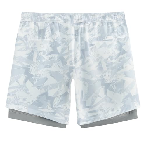 Image of maamgic Mens Workout Shorts 2 in 1 Stretch 5 inch / 7 inch Gym Shorts Running Shorts with Compression Liner Zip Pocket