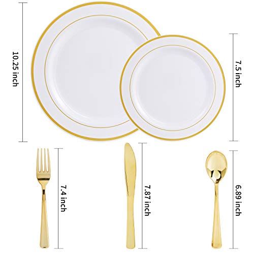Buy Supernal 60pcs Gold Plastic Dinnerware, Gold Plates with Plastic
