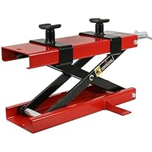 ZENY Motorcycle Lift, Motorcycle Center Scissor Lift Jack with Saddle & Safety Pin, 1100 LBS Capacity Steel Jack Hoist Stand for Motorcycles, ATVs, Dirt Bike