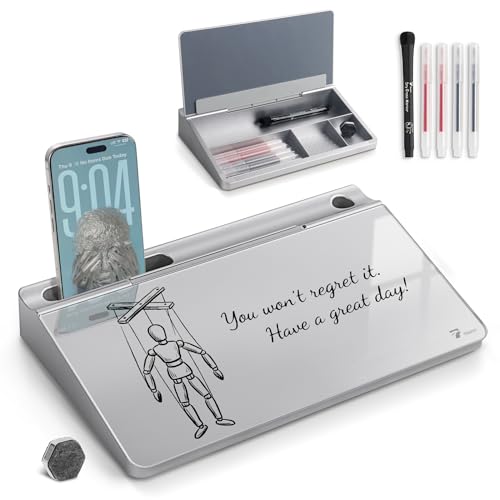 TOWON Small Compact Glass Desktop Whiteboard