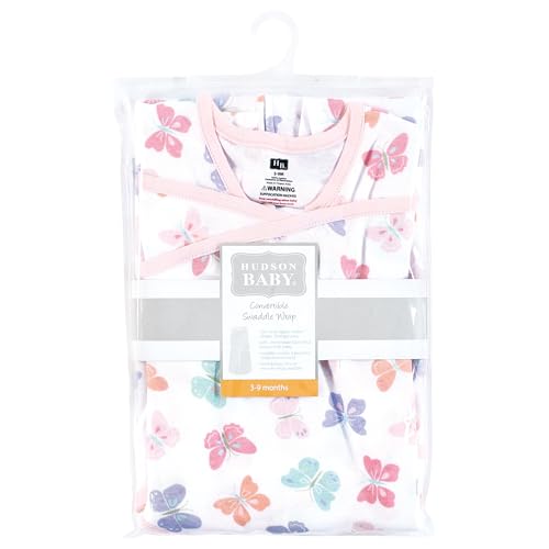 Hudson Baby Infant Girls Convertible Swaddle Sleep Sack, 0-3 Months2