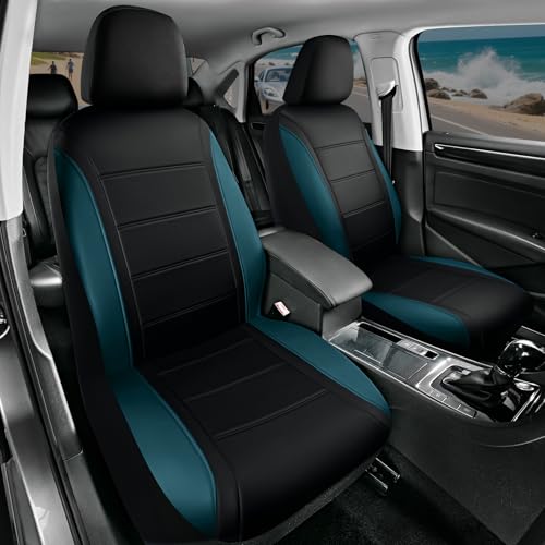 Juego de fundas de asiento de automóvil en cuero transpirable y ajuste universal 2
