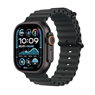 Apple Watch Ultra 2 GPS + Cellular 49mm Smartwatch, Sports Watch with Black with Rugged Titanium Case with Black Ocean Band. Fitness Tracker, Precision GPS, Extra-Long Battery Life