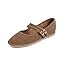 Light Brown Corduroy Mary Jane With Double Straps