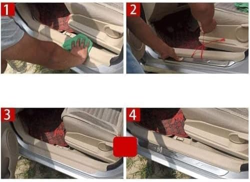 4pcs Car Door Sill Protectors Anti Scratch Scuff Plates for Lincoln Nautilus 2019-2022, Entry Pedal Guards Auto Step Threshold Covers