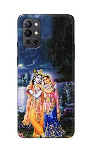 Image of Printed Hard Back Cover Case for OnePlus 9R 5G Back Cover (Radha Krishna) -1803