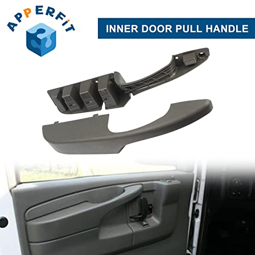 Apperfit Interior Door Pull Handle (Pair) Compatible With 2003-2018 Chevy Express Gmc Savana Van 1500 2500 3500 Left Driver Side & Right Passenger Side #TOP3