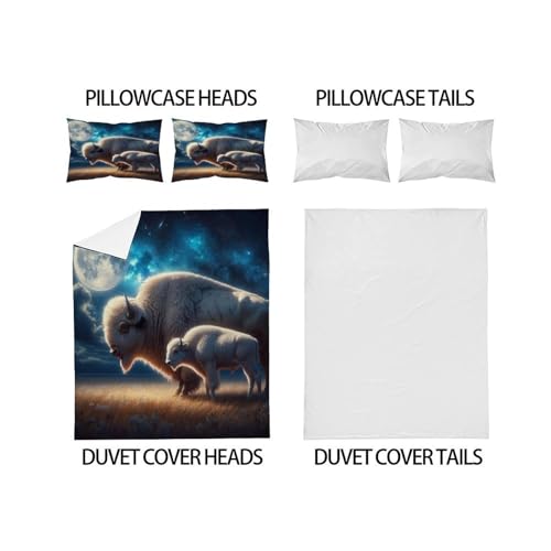 Housse de couette bison parure lit microfibre de qualité premium