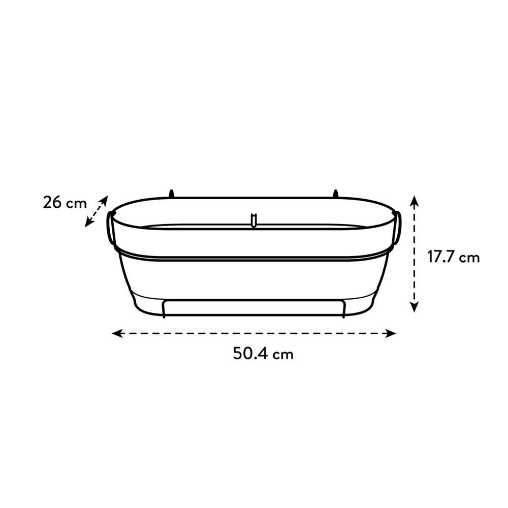 elho Vibia Campana Balkonkasten Allin 1 50cm - Ahorn Lila | L 26 x B 50.4 x H 17.7 cm | Integrierter Untersetzer | 100% recyceltes Plastik