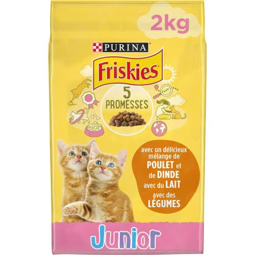 Purina Friskies Chat Junior au Poulet aux Légumes et auLait, Le Lot de 6 x 2kg