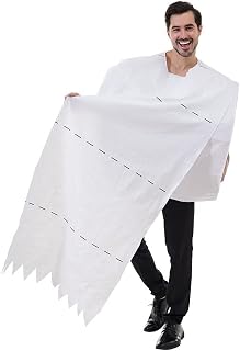 Halloween Costumes Adult Inflatable Toilet Paper Costume, Funny White Roll Jumpsuit for Party, Halloween Pranks, Cosplay, Stage Performance