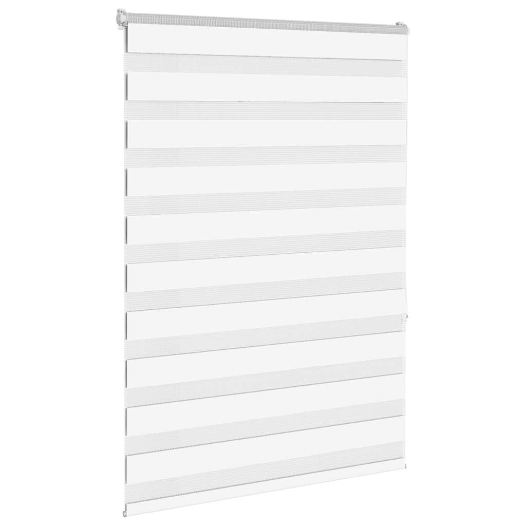 Tenda a rullo zebrata bianca, 95 x 150 cm, poliestere | Traslucido e opaco, doppio strato, facile da pulire, montaggio con viti o senza foratura