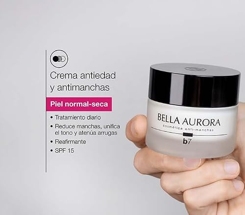 Miniatura 3 de Bella Aurora - B7 Crema Antimanchas Y Antiedad 50 Ml, Para Piel Normal-Seca, Protección Spf15, Reduce Manchas, Unifica El Tono Y Atenúa Arrugas, Con Ácido Hialurónico, Uso Diario