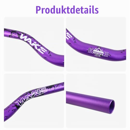 WAKE Fahrrad Lenker 31,8 × 720/780 mm Extra Langer Breiter 30/55 mm Höhe Riser Bar Aluminiumlegierung für Radfahren MTB Mountainbike… – Ansicht 6