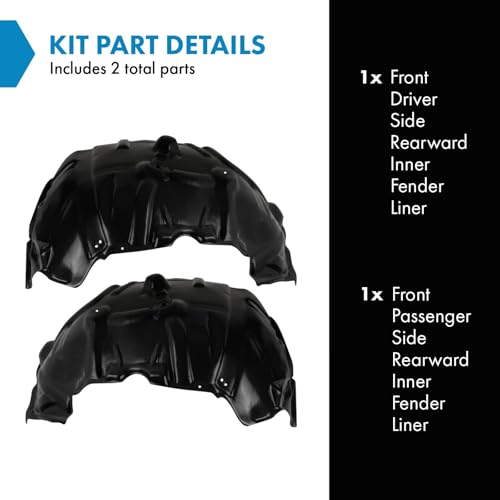 Image of TRQ Front Inner Fender Liner Set Compatible with 2015-2018 Ram 1500 2019 1500 Classic CH1248179 CH1249179