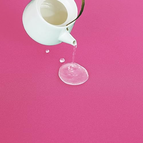 Image of FOLINS&HOME Hot Pink Rectangle Waterproof Tablecloth, 60 x 102 Inch | Fuchsia Wrinkle Free Polyester Rectangular Table Cloths, Spillproof Heavy Duty and Washable Table Cover for Party, Banquet