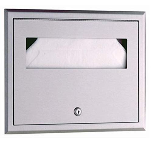 Bobrick 301 ClassicSeries 304 Stainless Steel Recessed Toilet Seat-Cover Dispenser, Satin Finish, 15-3/16 Width x 10-3/4 Height