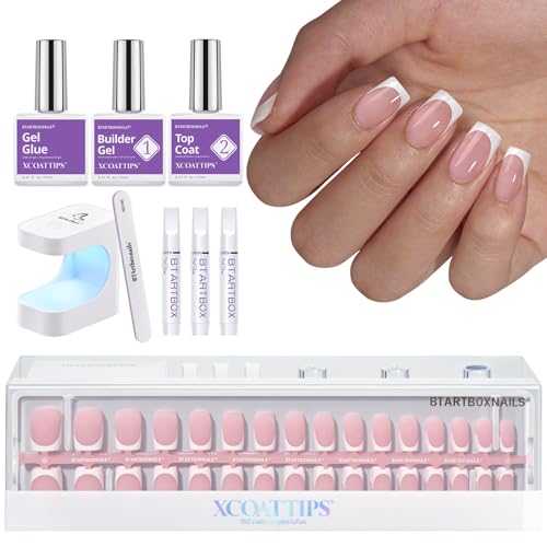 BTArtboxnails XCOATTIPS Gel Nail Kit - Short Squre French Tip