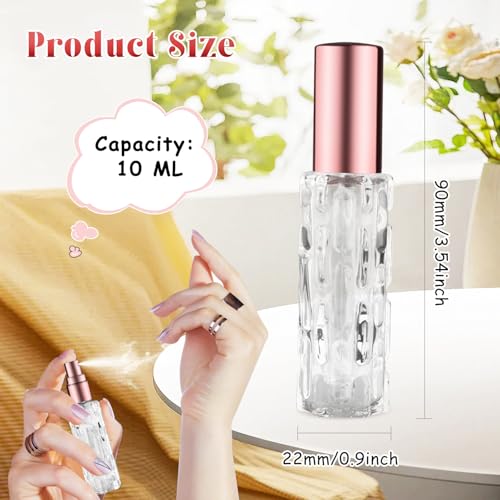 10 Pack 10ml Glass Perfume Bottles Refillable Fine Mist Spray Atomizer Travel Size Fragrance Bottles with Sprayer for Perfume Essential Oil Liquid Cosmetic2