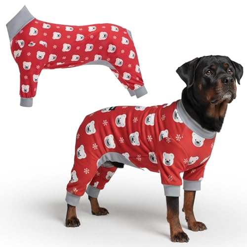 Image of Spark Paws Dog Christmas Pajama, Dog Recovery Suit Male, Onesie, Ultra-Soft and 4-Way Stretch, for Small Medium and Large Breeds - Polar Bear - 4XL