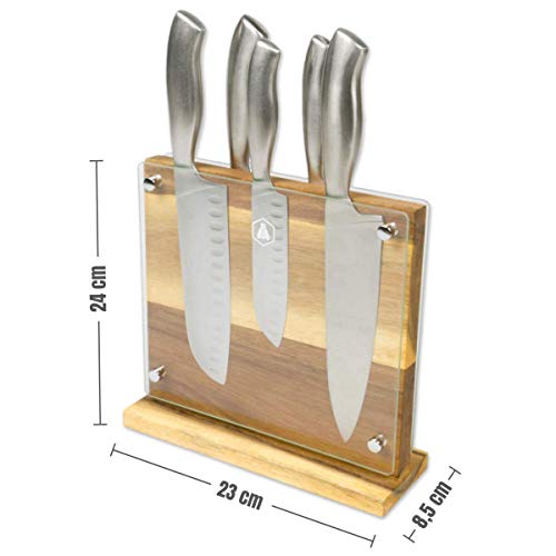 Laguiole - Blocco Poggiacoltelli Magnetico In Legno Di Acacia 25 Cm - 2