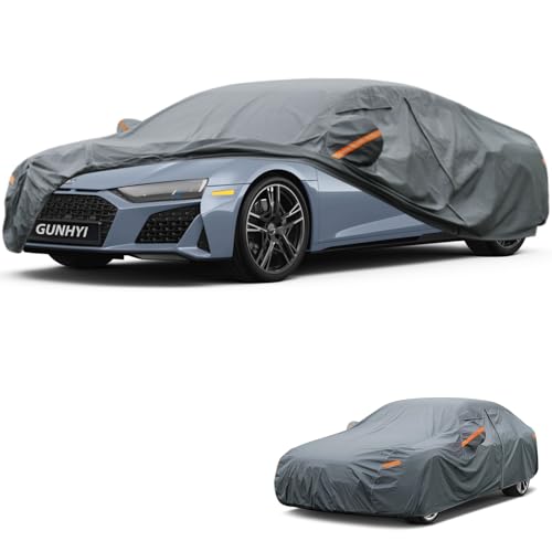 Image of GUNHYI Premium Car Cover Custom Fit Audi R8, 16 Layers Heavy Duty Car Cover Waterproof All Weather with Zipper Door for Sun Rain Snow Dust Uv Protection