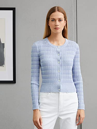 Cviz Winter Fashion Cardigan Ladies 100% Comfortable Novelty Leisure Special Fashionabl (Color : Baby Blue, Size : Large) #TOP2