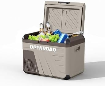 OPENROAD 12V Portable Car Refrigerator Compressor Cooler & Freezer, 12/24V DC & 110-240V AC, Perfect for Camping, Travel, RVs, Trucks, and Home Use