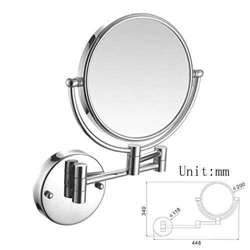 Miroir cosmétique extensible chromé double face au design épuré - 8