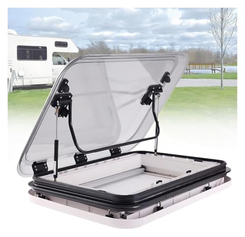 Ventilador de Techo para Autocaravana con Luces LED, Kit de ventilación para Ventana de Techo de Caravana Grande, Marco Superior de aleación de Aluminio.
